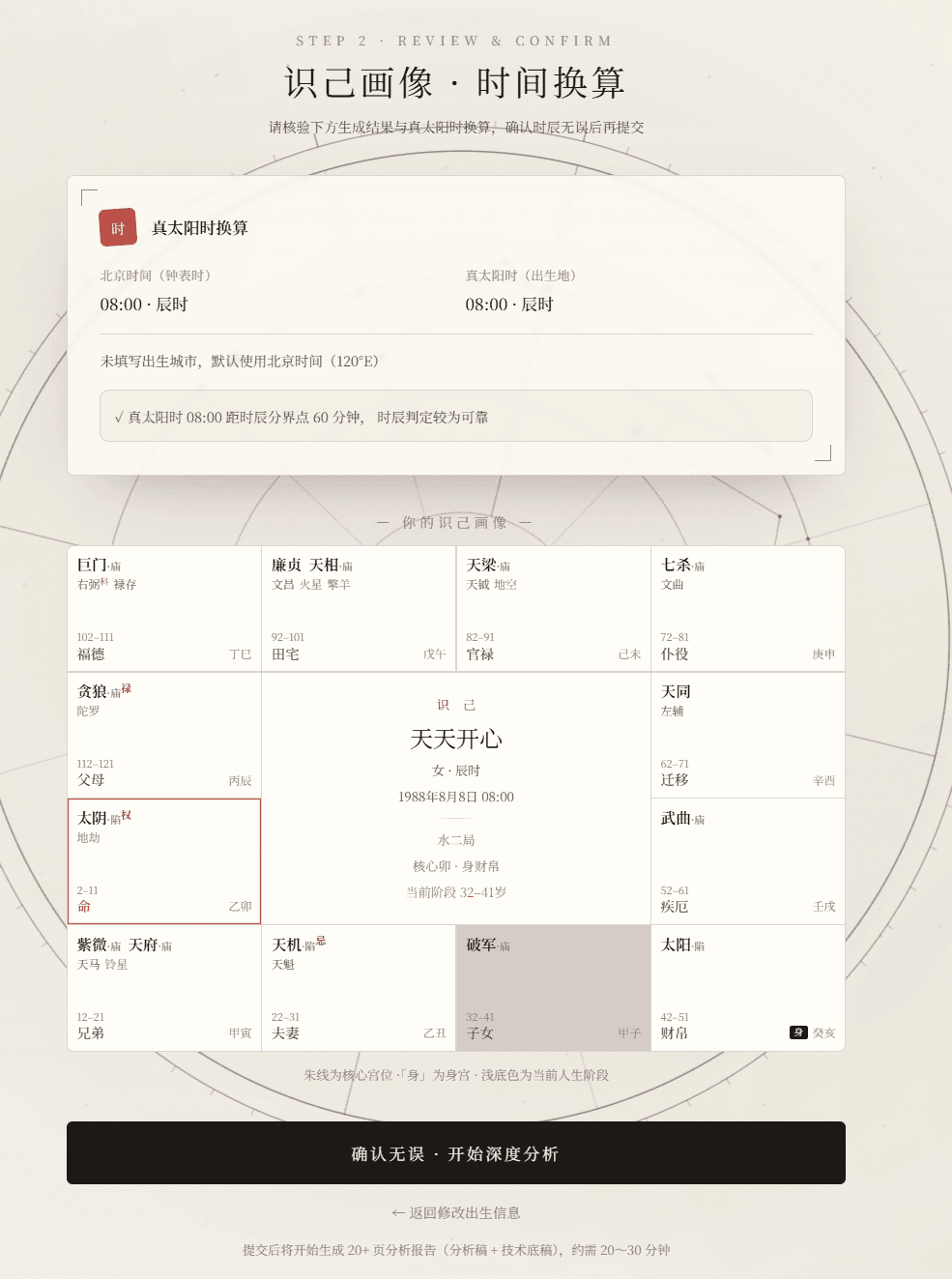识己画像 · 时间换算
